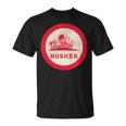 Nebraska State Nickname Husker Roundel [Distressed] T-Shirt